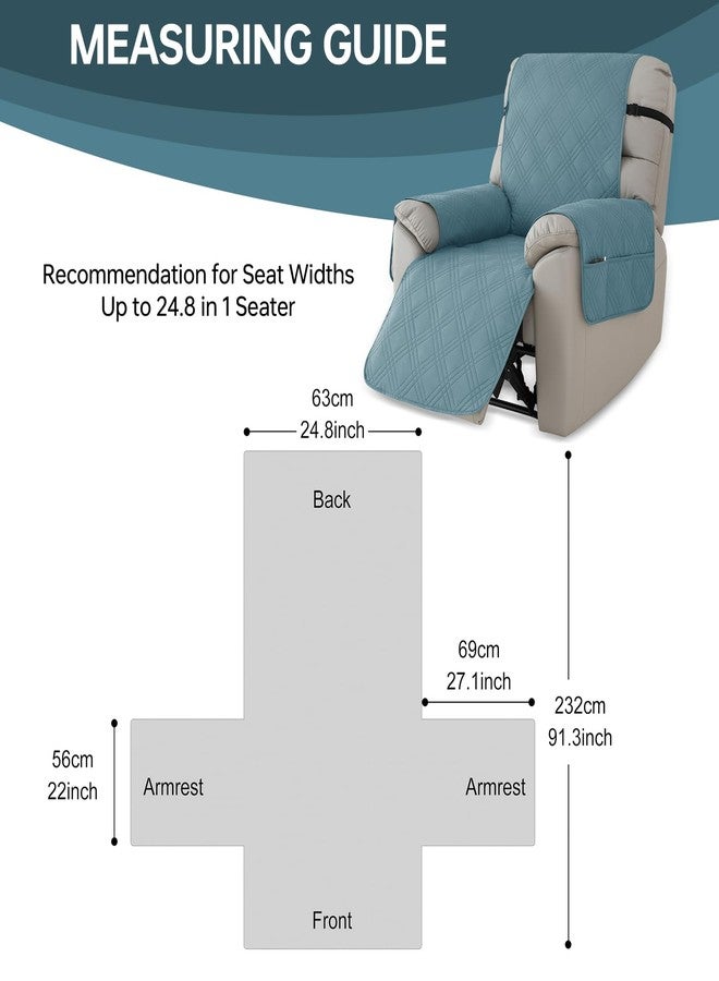 Deisy Dee Waterproof Recliner Chair Covers with Storage Pocket - Extend Sofa Life, Comfortable & Washable, Available in 10 Colors (Lake Blue, 24.8 ") - Image 5